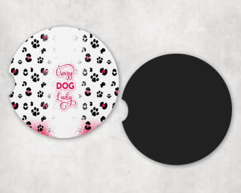Crazy Dog Lady Neoprene Car Coaster Set