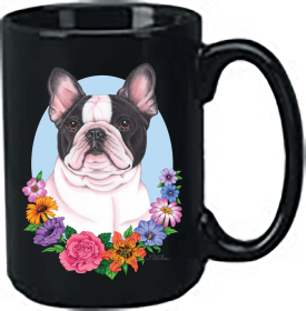 French Bulldog White/Black - Best of Breed Ceramic 15oz Coffee Black Mug