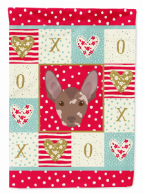 Mexican Hairless Dog Love Flag Garden Size
