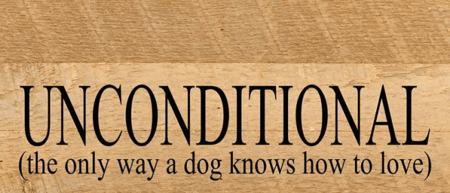 Unconditional (the only way a dog k... Wall Sign