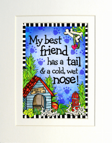 Best Friend Dog (Color: White, size: 8" x 10")