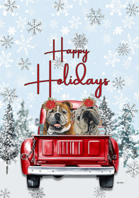 English Bull Dog - Hippie Hound Studio Best of Breed Holiday House and Garden Flag (size: Garden 12" x 17")