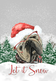 English Bull Dog - Hippie Hound Studios Christmas  House and Garden Flags (size: House 28" x 40")