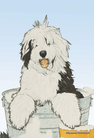 Old English Sheepdogs - Best of Breed Pipsqueak Productions Outdoor Flag (size: Garden 12" x 17")