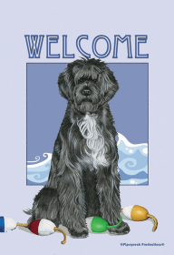 Portugese Water Dog - Best of Breed Pipsqueak Productions Outdoor Flag (size: Garden 12" x 17")
