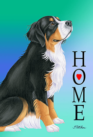 Bernese Mountain Dog -  Tomoyo Pitcher Home Outdoor Flag (size: Garden 12" x 17")