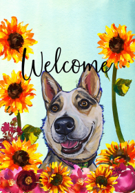 Australian Cattle Dog - Hippie Hound Studios Welcome  House and Garden Flags (size: Garden 12" x 17")