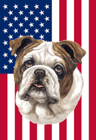 Bulldog - Best of Breed American Flags House and Garden Size.. (size: House 28" x 40")