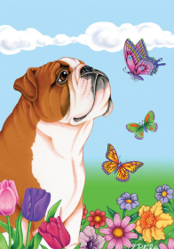 Bulldog - Best of Breed Butterfly Garden Flag .. (size: Garden 12" x 17")