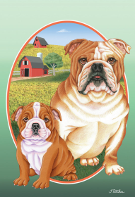 Bulldog - Best of Breed On The Farm Garden Flag .. (size: House 28" x 40")