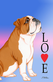 Bulldog - Tomoyo Pitcher Love  Garden Flag .. (size: House 28" x 40")