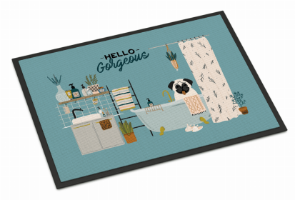 Dog in Bathtub Indoor or Outdoor Mat (size: 36 x 24)