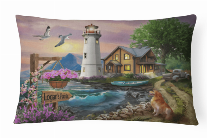Dog Portrait/Landscape Painting Fabric Decorative Pillow (size: 12 x 16)
