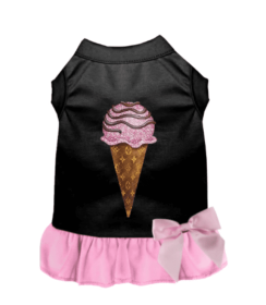 My Favorite Chewy Vuitton Ice Cream Dress (Color: Black with Pink Bottom, size: large)