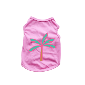 Palm Tree Tank Top (Color: pink, size: X Small)