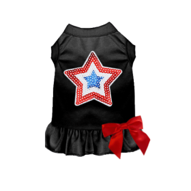 Sequin Star Dress/Tee (Color: black, size: X Small)