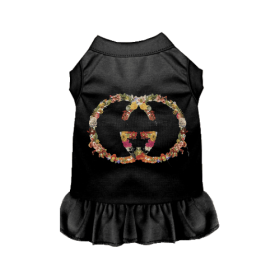 Floral Pucci Dog Dress (Color: black, size: medium)