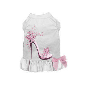 Floral Spring Stiletto Dress (Color: White, size: 2X Large)
