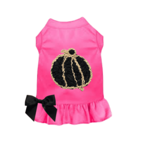 Chiffon Rose Halloween Pumpkin Dress (Color: pink, size: large)