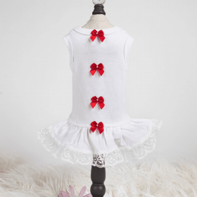 Sweetheart Dress (Color: White/Red, size: XS)