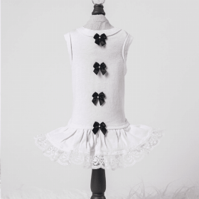 Sweetheart Dress (Color: White/Black, size: medium)