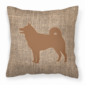 Dog Breed Burlap Fabric Decorative Pillow (Color: Shiba Inu Brown, size: 18 x 18)