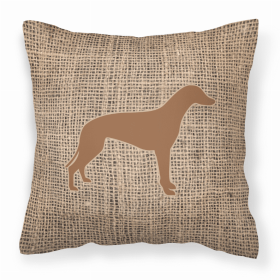 Dog Breed Burlap Fabric Decorative Pillow (Color: Greyhound Brown, size: 18 x 18)