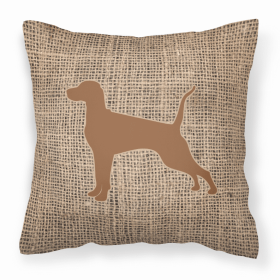 Dog Breed Burlap Fabric Decorative Pillow (Color: Pointer Brown, size: 18 x 18)