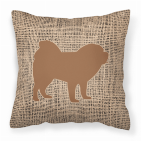 Dog Breed Burlap Fabric Decorative Pillow (Color: Chow Chow Brown, size: 18 x 18)