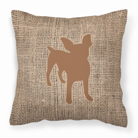 Dog Breed Burlap Fabric Decorative Pillow (Color: Chihuahua Brown  1, size: 18 x 18)