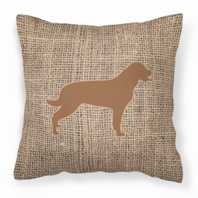 Dog Breed Burlap Fabric Decorative Pillow (Color: Labrador Brown  1, size: 18 x 18)