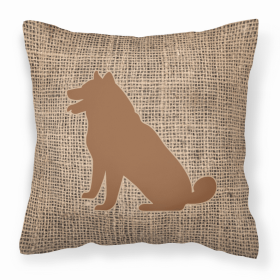 Dog Breed Burlap Fabric Decorative Pillow (Color: Shiba Inu Brown  1, size: 18 x 18)