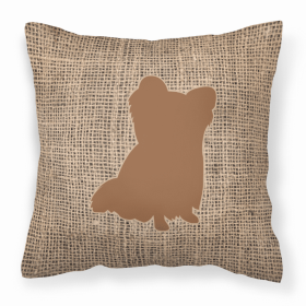 Dog Breed Burlap Fabric Decorative Pillow (Color: Chihuahua Brown  2, size: 18 x 18)