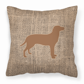 Dog Breed Burlap Fabric Decorative Pillow (Color: Labrador Brown  2, size: 18 x 18)