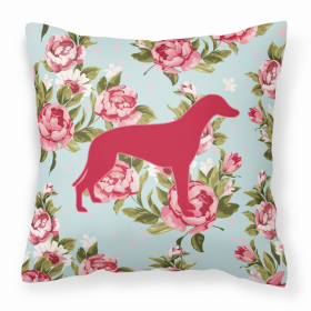Dog Breed Shabby Chic Fabric Decorative Pillow (Color: Greyhound, size: 18 x 18)
