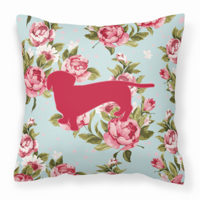 Dog Breed Shabby Chic Fabric Decorative Pillow (Color: Dachshund, size: 18 x 18)