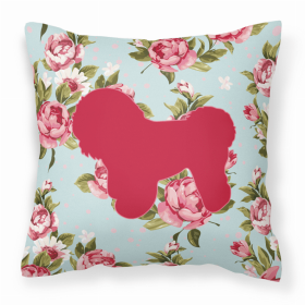 Dog Breed Shabby Chic Fabric Decorative Pillow (Color: Bichon Frise, size: 18 x 18)