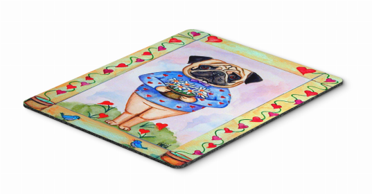 Dog Breed Themed Mouse Pad, Hot Pad or Trivet (Color: Pug 1, size: 9.5 x 8)