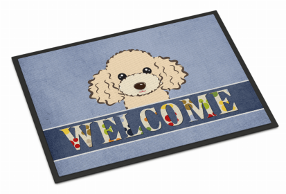 Dog Breed Themed Welcome Indoor or Outdoor Mat (Color: Yorkie Puppy Spoiled Dog Lives Here, size: 27 x 18)