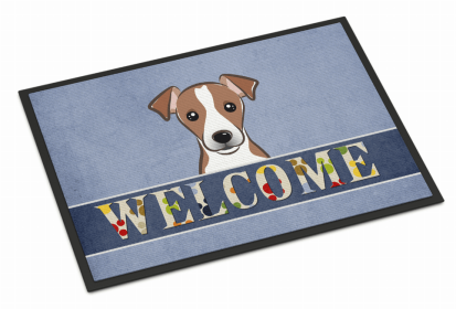 Dog Breed Themed Welcome Indoor or Outdoor Mat (Color: Min Pin Spoiled Dog Lives Here, size: 27 x 18)
