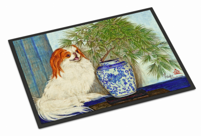 Dog Breed Themed Indoor or Outdoor Mat (Color: Japanese Chin 2, size: 36 x 24)