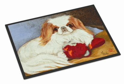 Dog Breed Themed Indoor or Outdoor Mat (Color: Japanese Chin 3, size: 36 x 24)