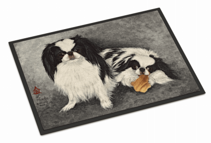 Dog Breed Themed Indoor or Outdoor Mat (Color: Japanese Chin 4, size: 36 x 24)