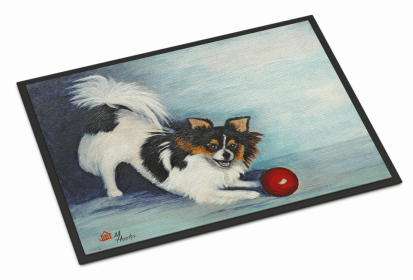 Dog Breed Themed Indoor or Outdoor Mat (Color: Papillon, size: 36 x 24)