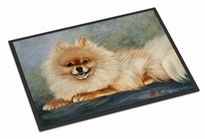 Dog Breed Themed Indoor or Outdoor Mat (Color: Pomeranian 1, size: 27 x 18)