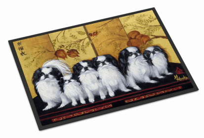 Dog Breed Themed Indoor or Outdoor Mat (Color: Japanese Chin 7, size: 27 x 18)