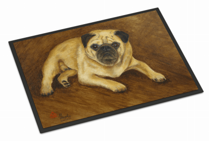 Dog Breed Themed Indoor or Outdoor Mat (Color: Pug, size: 27 x 18)