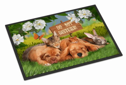 Dogs Do Not Disturb Mat (Color: Golden Retriever and Sharpei Do Not Disturb, size: 36 x 24)