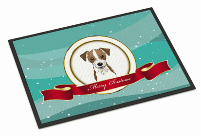 Merry Christmas Dog Art Indoor or Outdoor Mat (size: 27 x 18)