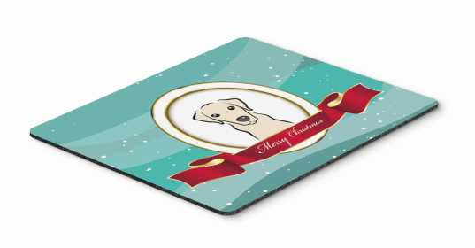 Dog Breed Merry Christmas Mouse Pad, Hot Pad or Trivet (Color: Labrador Retriever - Yellow, size: 9.5 x 8)